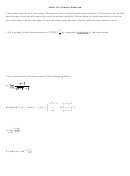 Math 2a: Sample Midterm Exam Worksheet - University Of California