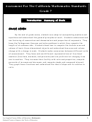 Assessment For The California Mathematics Standards Booklet - Grade 7 Printable pdf