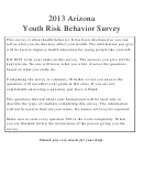 Arizona Youth Risk Behavior Survey Template