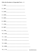 Write The Numbers In Expanded Form Worksheet With Answer Key