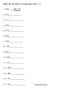 Numbers In Expanded Form Worksheet Printable pdf