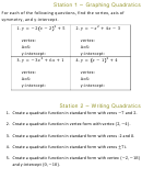 Graphing Quadratics/writing Quadratics Etc. Quadratic Expressions Worksheet