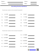 Rounding Decimal Numbers Worksheet With Answers