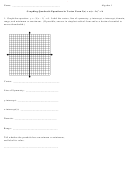 Graphing Quadratic Equations In Vertex Form Worksheet
