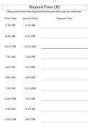 Elapsed Time Worksheet With Answer Key Printable pdf