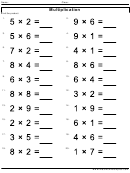 Multiplication Sheet For Children With Answers