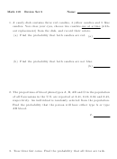 Math 119 Probability Review Set 3 Worksheet
