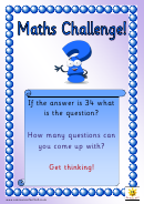 Maths Challenges Classroom Poster Template Printable pdf