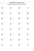 Simplifying Fractions Worksheet With Answer Key