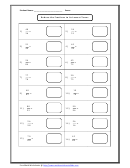 Reducing The Fractions To Their Lowest Terms Worksheet With Answer Key
