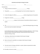 Potential And Kinetic Energy Practice Worksheet
