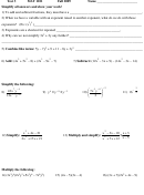 Math Mat1101 Test Worksheets