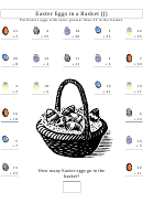 Easter Eggs In A Basket Addition Worksheet With Answer Key Printable pdf