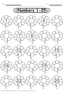 Flowers 1 To 25 Counting Math Worksheet With Answer Key