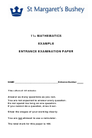 11+ Mathematics Worksheet - Entrance Examination Paper - St Margaret's Bushey