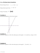 Linear Equation Worksheet