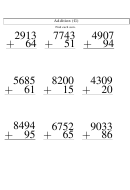 Mixed Digit Addition Worksheet With Answers