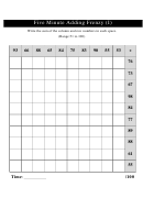 Five Minute Adding Frenzy Worksheet With Answer Key Printable pdf