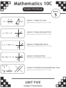 Mathematics 10c Unit 5 Student Worksheets With Answer Key Printable pdf