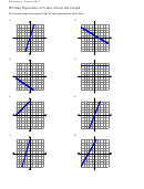 Writing Equations Of Lines Given The Graph Worksheet With Answers - Elementary Algebra Skill