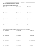 Review Exponents And Scientific Notation Worksheet With Answer Key