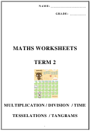 Multiplication, Division, Time Tesselations, Tangrams Worksheets - 3rd Grade