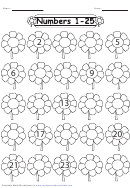Flower Counting Math Worksheet With Answer Key Printable pdf