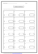 Fractions Into Percent Worksheet With Answer Key