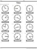Analog Clock Time Worksheet With Answer Key