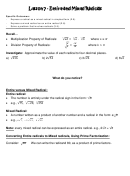 Entire And Mixed Radicals Worksheet