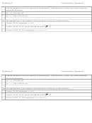 Hyperbolas - Algebra Worksheet With Answers Printable pdf