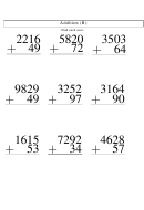 Addition (thousands) Worksheet With Answers