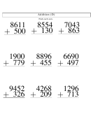 Addition (thousands) Worksheet With Answers