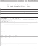 Form Hea 4450 - Wic Health History For Children 1-5 Years - Ohio Department Of Health