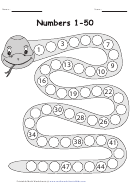 Snake Counting Math Worksheet With Answer Key