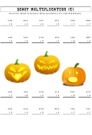 Halloween Multiplication Worksheet With Answer Key Printable pdf