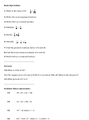 Basic Operations Worksheet Printable pdf