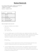 Roman Numerals Worksheet Printable pdf
