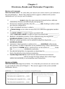 Electrons, Bonds And Molecular Properties Worksheet With Answer Key
