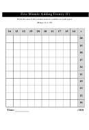 Five Minute Adding Frenzy Worksheet With Answer Key