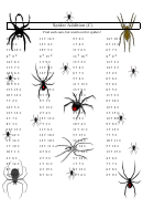 Spider Addition Worksheet With Answer Key