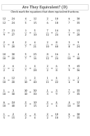 Equivalent Fractions Worksheets With Answer Key