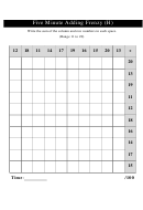 Five Minute Adding Frenzy Addition Worksheet With Answer Key Printable pdf
