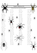 Spider Addition Worksheet With Answer Key Printable pdf