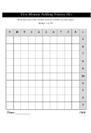 Five Minute Adding Frenzy Worksheet With Answer Key