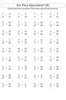 Equivalent Fractions Worksheets With Answer Key