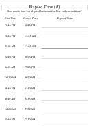 Elapsed Time Worksheet With Answer Key Printable pdf