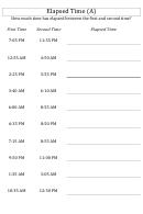 Elapsed Time Worksheet With Answer Key Printable pdf