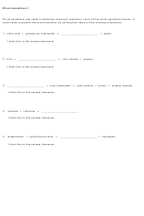 Word Equations 1 Worksheet With Answer Key