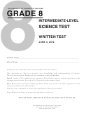 Science Worksheet - Grade 8 Intermediate Level - The University Of The State Of New York - 2012